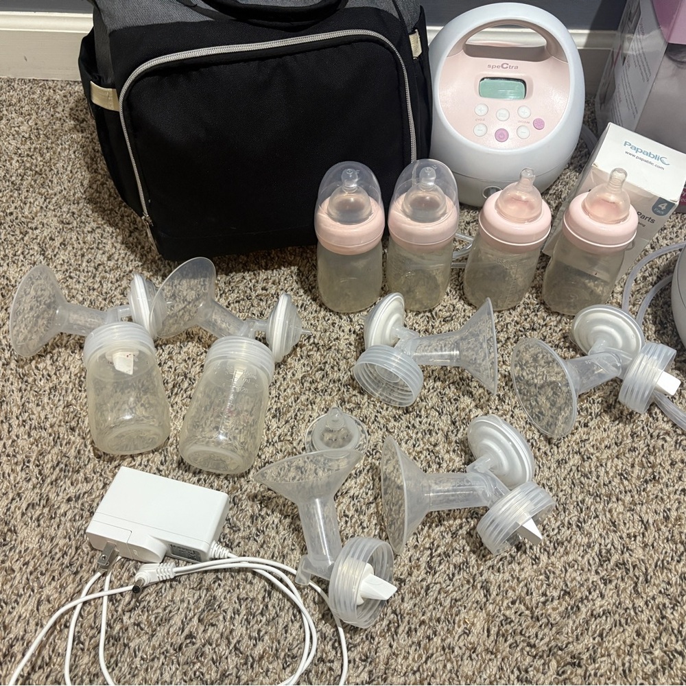 Pink and White Baby Bottle Set